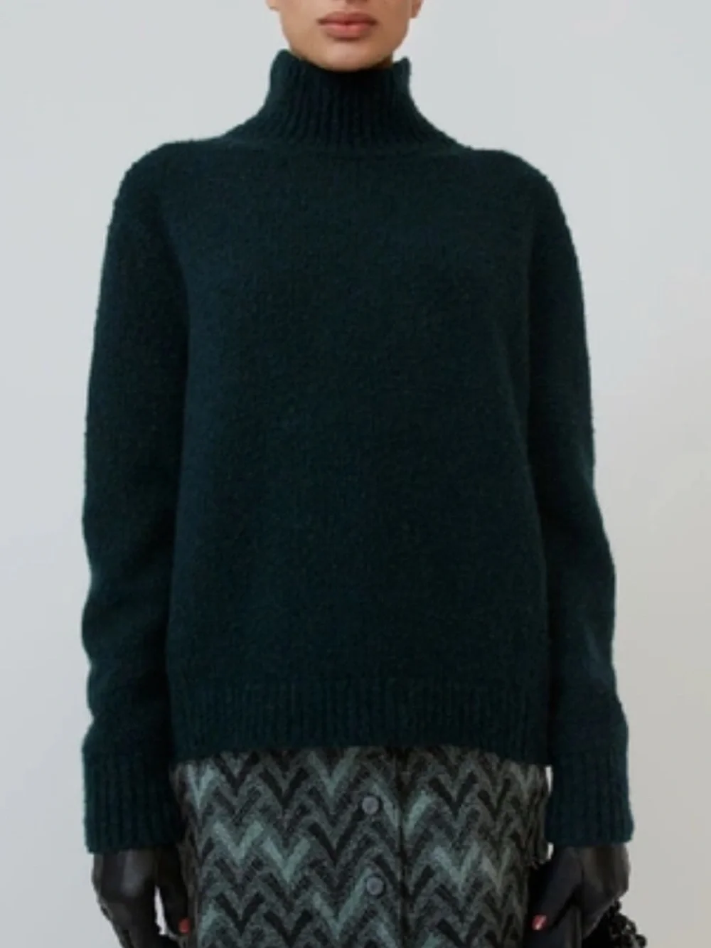 Acne Studios Bottle Green Turtleneck Sweater - Picture 1 of 12